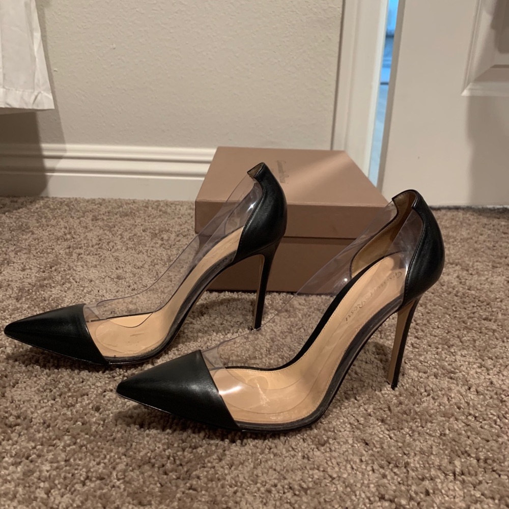 Gianvitto Rossi plexi vitelli black pump 39.5